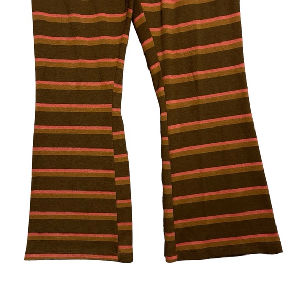 URBAN OUTFITTERS Brown/Multi Striped Naomi Knit Flare Pants L - Picture 5 of 15